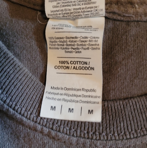 Gildan Men's Heavy Short Sleeve T-shirt Gray Sz M - Picture 5 of 5